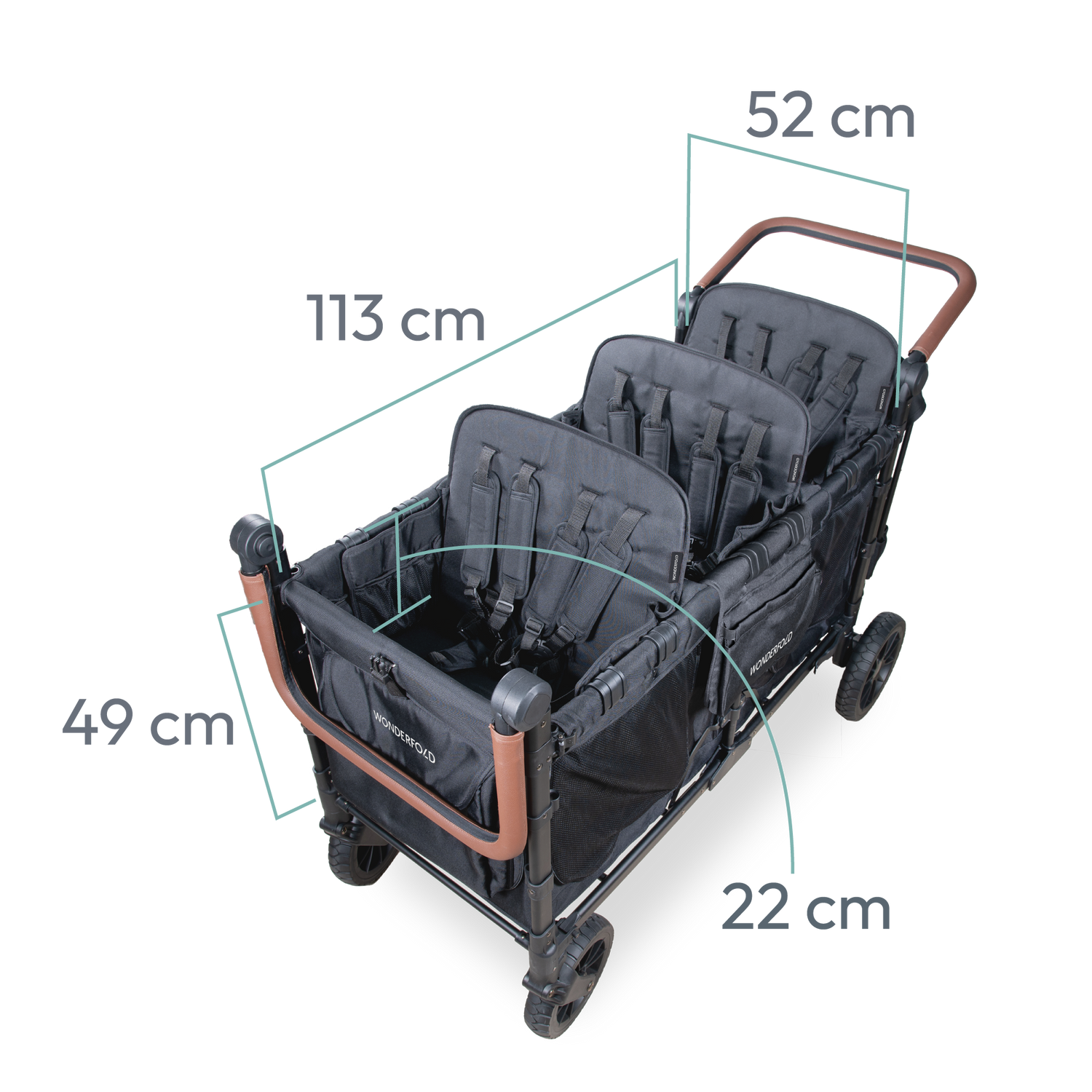 WonderFold W6 wagon in folded state with compact storage dimensions